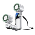 Dual-Head Rechargeable Personal Cooling Fan Portable Adjustable Airflow Battery Powered