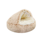 Unisex Plush Pet Cuddle Cave Soft Cozy Bed with Non-Slip Bottom for Small to Medium Pets