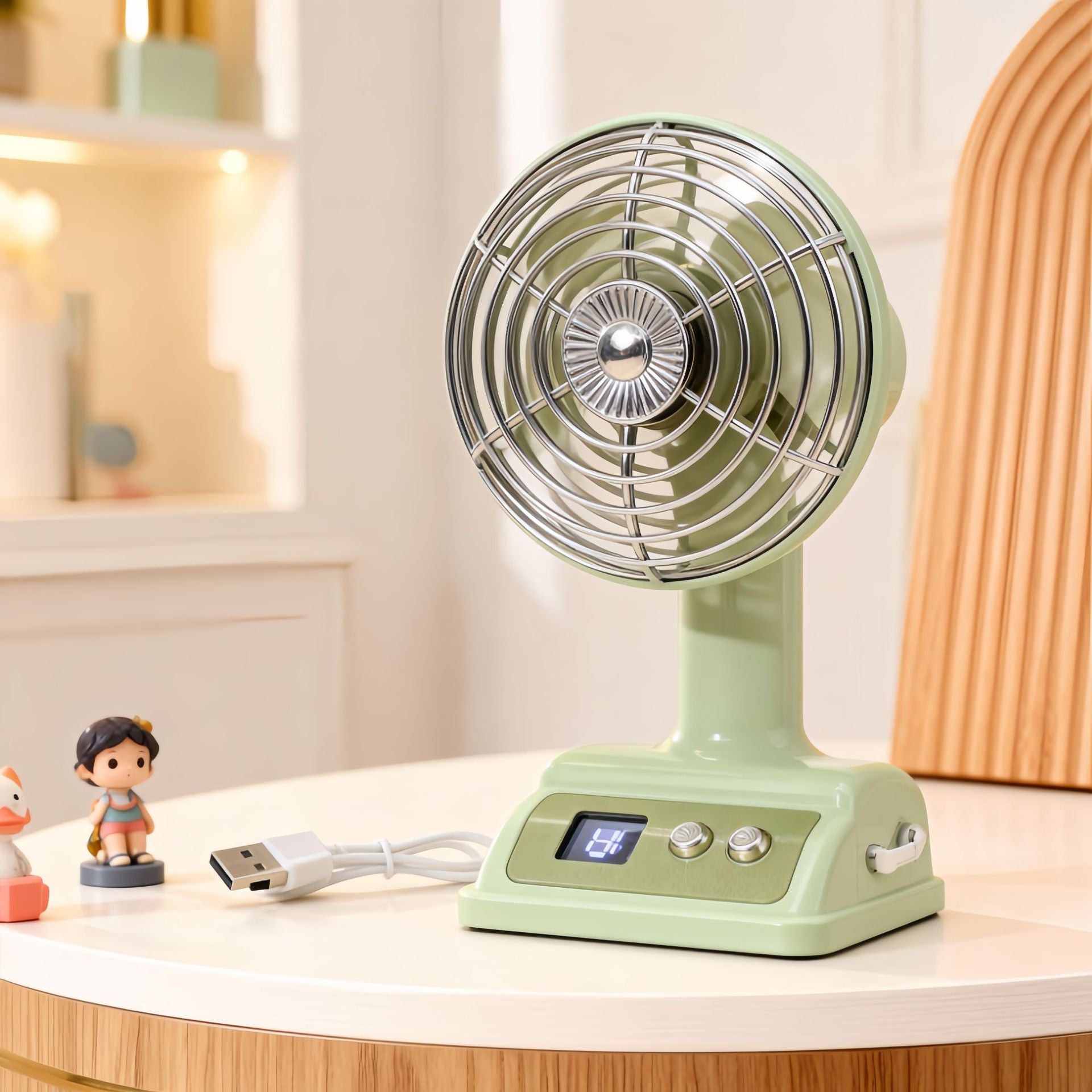 Portable USB Table Fan with Digital Speed Display Adjustable Tilt Lightweight and Energy Efficient