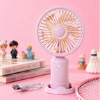 Portable USB Table Fan With Powerful Battery, Flexible Adjustable Design, Quiet Operation