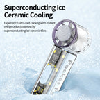 Portable Mini Fan with Transparent Housing LED Display Lightweight Compact