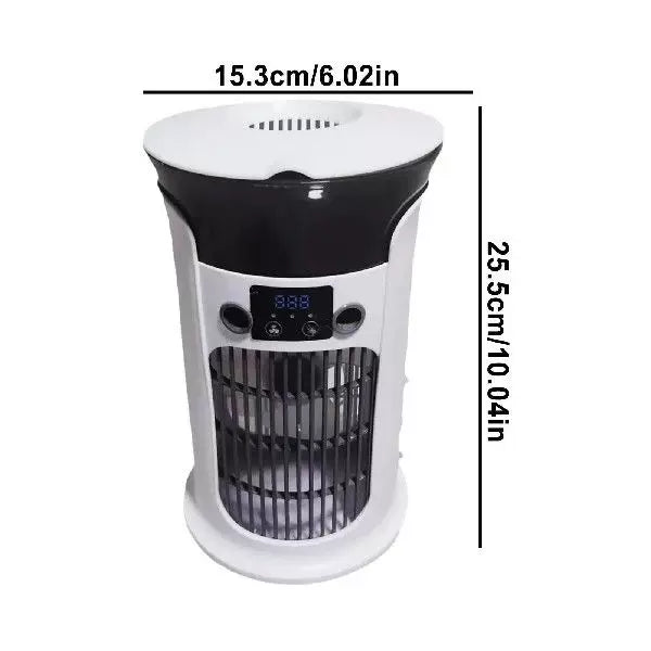 Compact Digital Personal Cooling Fan Cylindrical Design Programmable LED Display Multi-Speed