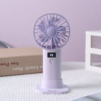 Portable Mini Fan Rechargeable Battery Powered with LED Display and Variable Speed