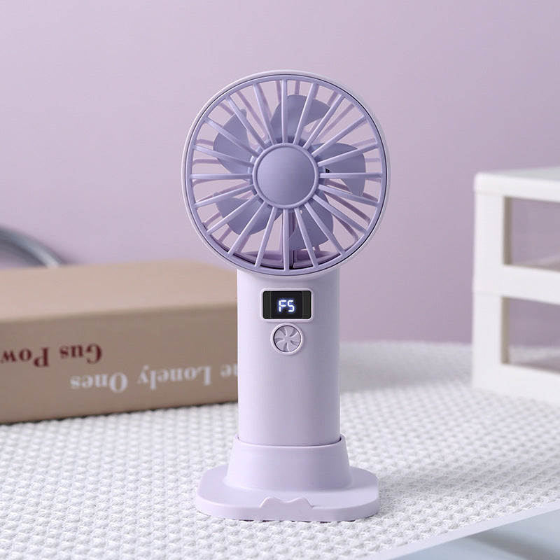 Portable Mini Fan Rechargeable Battery Powered with LED Display and Variable Speed