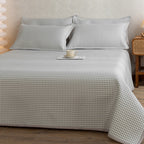Bowlift Women's Checkered Cotton Bedding Set Gray High-Quality Breathable Cotton