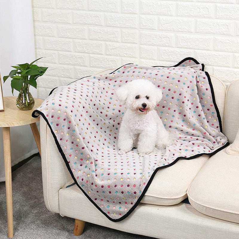 Brehn Plush Microfiber Blanket Soft Cozy Warm with Playful Polka Dot Pattern