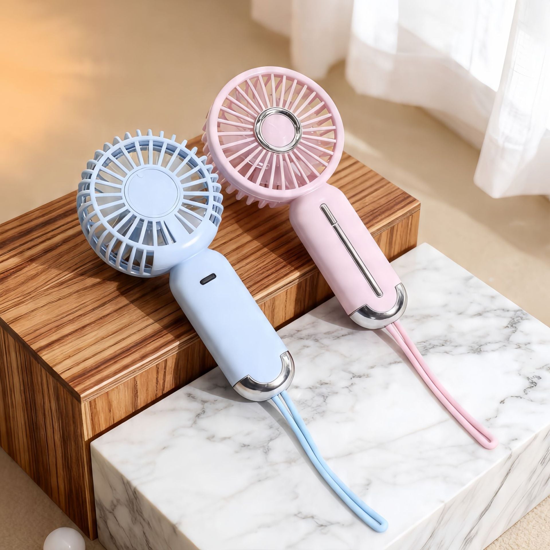 Portable Handheld Fan USB Rechargeable Ergonomic Design Lightweight Personal Cooling Fan