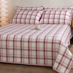 Bowlift Women's Checkered Cotton Bedding Set Gray High-Quality Breathable Cotton