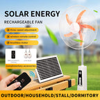 Solar-Powered Ventilation Fan with Remote Control USB Charging and Adjustable Light for Home and Office