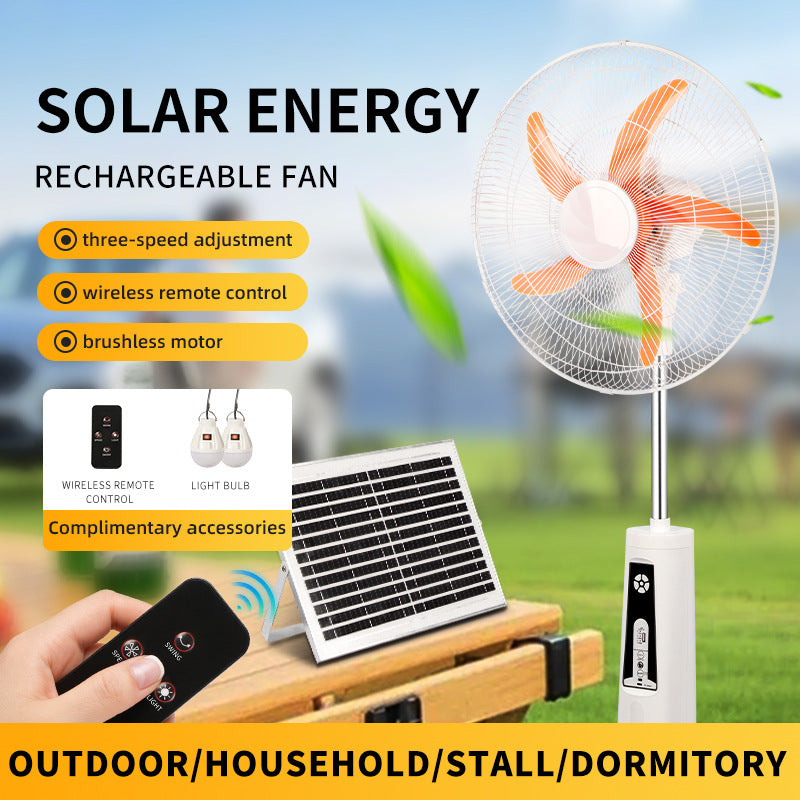 Solar-Powered Ventilation Fan with Remote Control USB Charging and Adjustable Light for Home and Office
