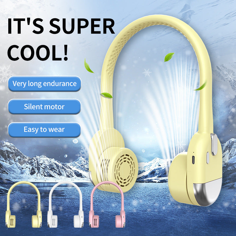 Wireless Bluetooth Headphones Women Lightweight Ergonomic Cooling Fan Long Battery Life