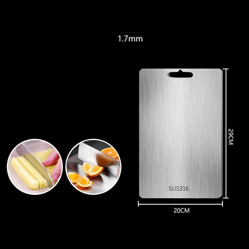 TitanPro Stainless Steel Cutting Board Durable Rust-Proof Antibacterial Kitchen Chopping Block