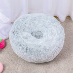 Round Plush Pet Bed Soft Cozy Non-Slip Bottom Washable for Cats and Small Dogs