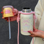 Ladies Water Bottle BPA-Free with Animal and Floral Design Carry Loop