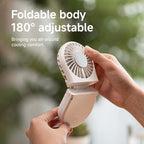 Portable Handheld Fan with Mirror USB Rechargeable Lightweight Personal Cooling Fan