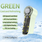 Portable Mini Cooling Fan With 199 Speeds and LED Display Compact Handheld Cooler