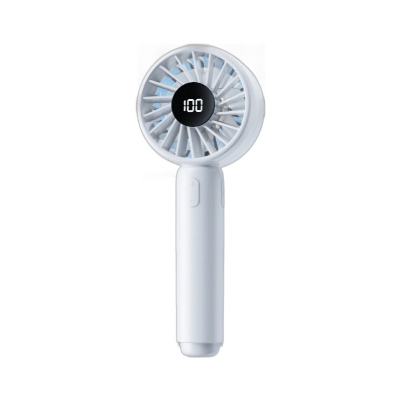 Portable Handheld Fan Compact Lightweight Rechargeable Battery LED Display Multiple Speeds