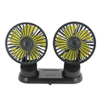 Dual-Head Rechargeable Desk Fan Portable Adjustable Airflow with Multiple Speeds