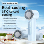 Portable Ice-Cooling Handheld Fan with Adjustable Speeds and LED Display Compact Personal Cooling Device