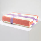 Ladies Cotton Towel Soft Striped Blue and White Bathroom Beach Gym Towel