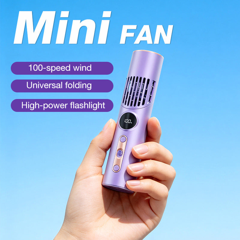 Portable Mini Fan Battery Operated Lightweight USB Rechargeable with LED Display