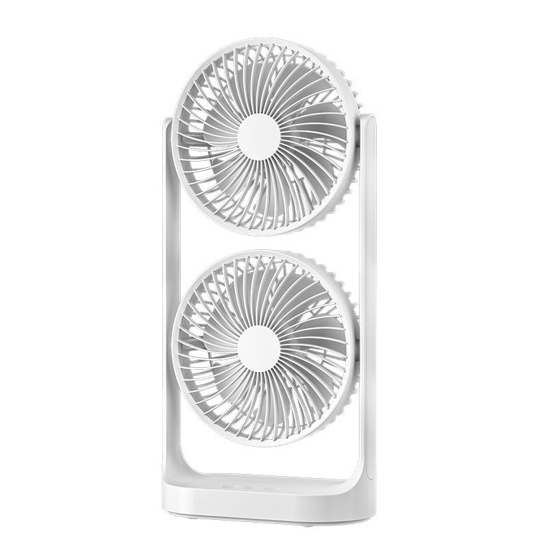 Portable Double Fan Adjustable Speed Quiet Compact Personal Cooling Fan