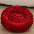 Round Plush Pet Bed with High Edges Ultra-Soft Hypoallergenic for Cats and Small Dogs