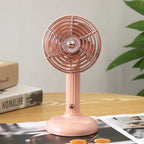 Retro Tabletop Desk Fan Compact Portable Quiet Operation Adjustable Tilt