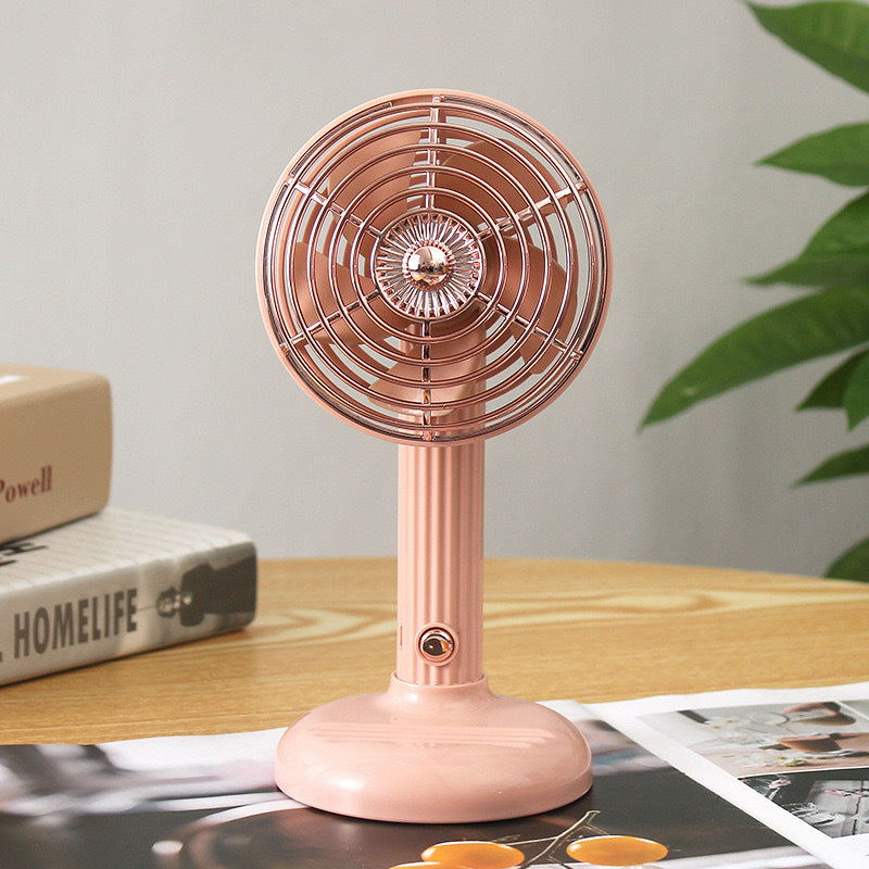 Retro Tabletop Desk Fan Compact Portable Quiet Operation Adjustable Tilt