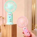 Portable Handheld Fan for Women Cute Bear Design USB Rechargeable Lightweight Personal Fan