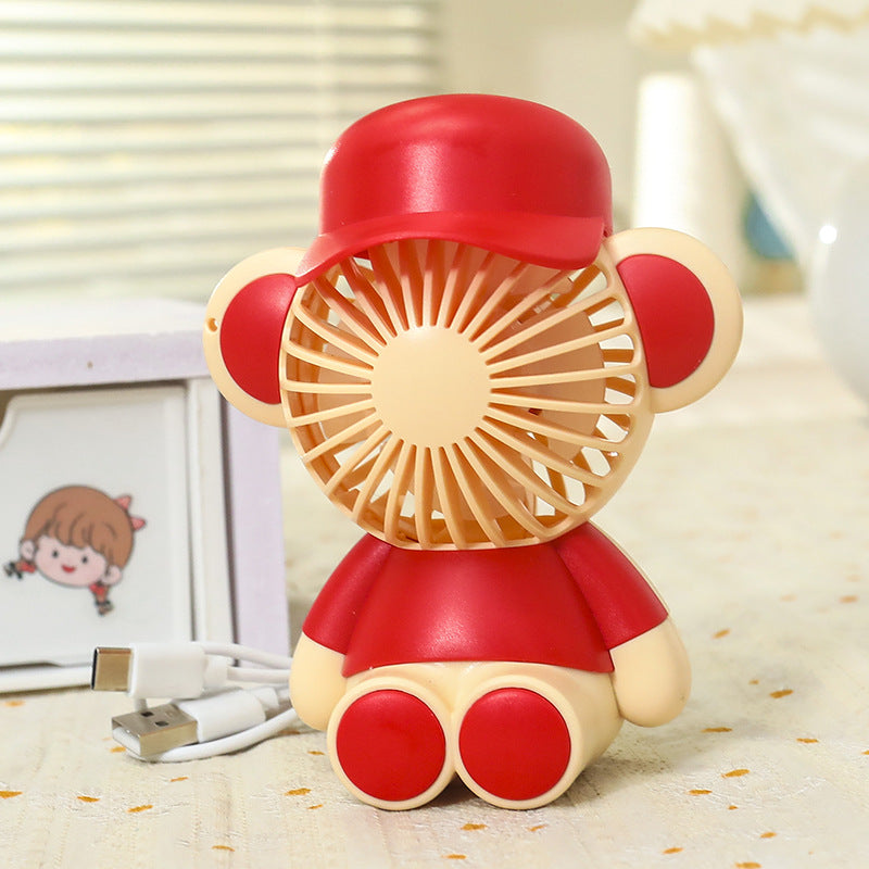 Portable Handheld Fan Monkey Design USB Rechargeable Lightweight Personal Cooling Fan
