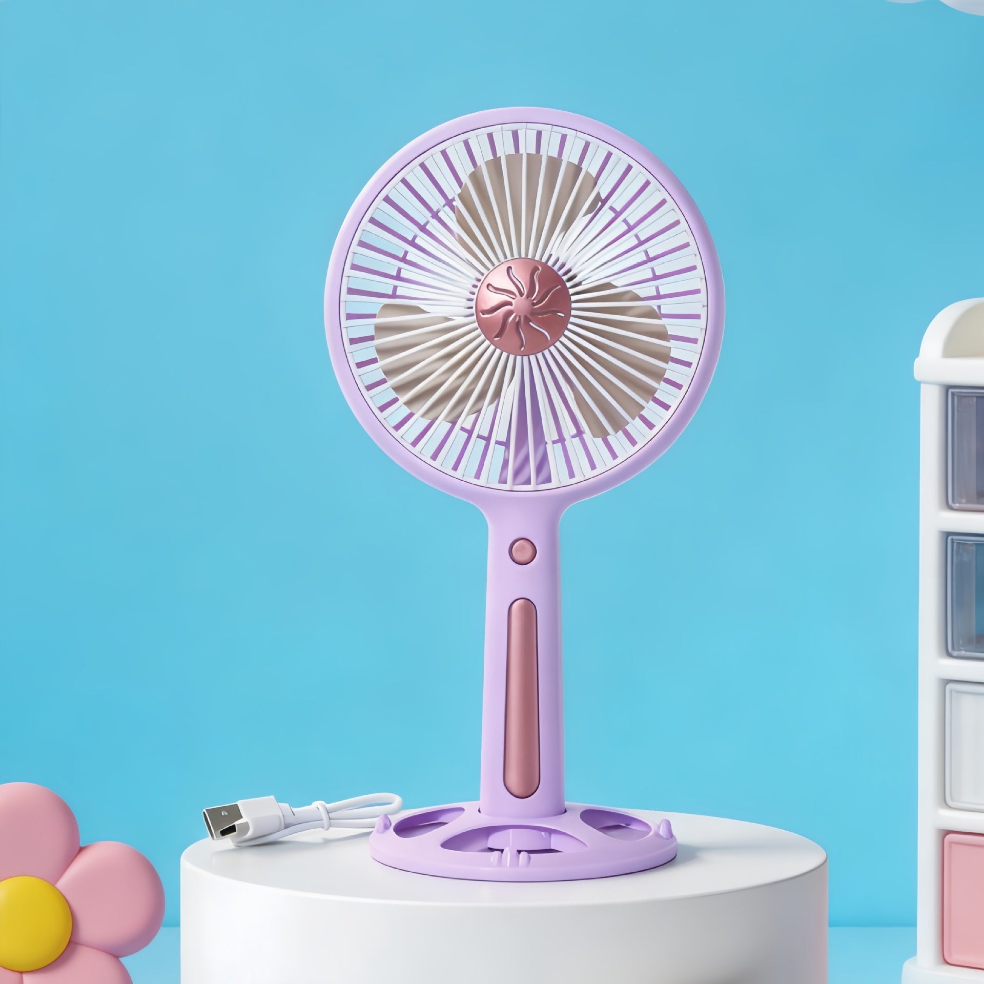 Portable Handheld Fan with Adjustable Tilt USB Rechargeable Lightweight Quiet Operation