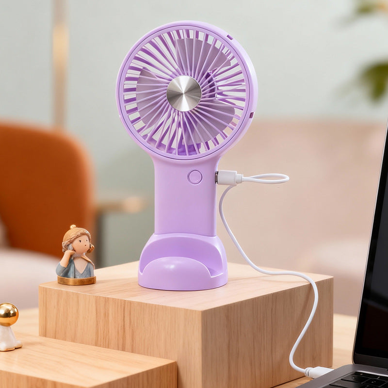Portable Handheld Fan with Variable Speed Control USB Rechargeable Ergonomic Compact Design