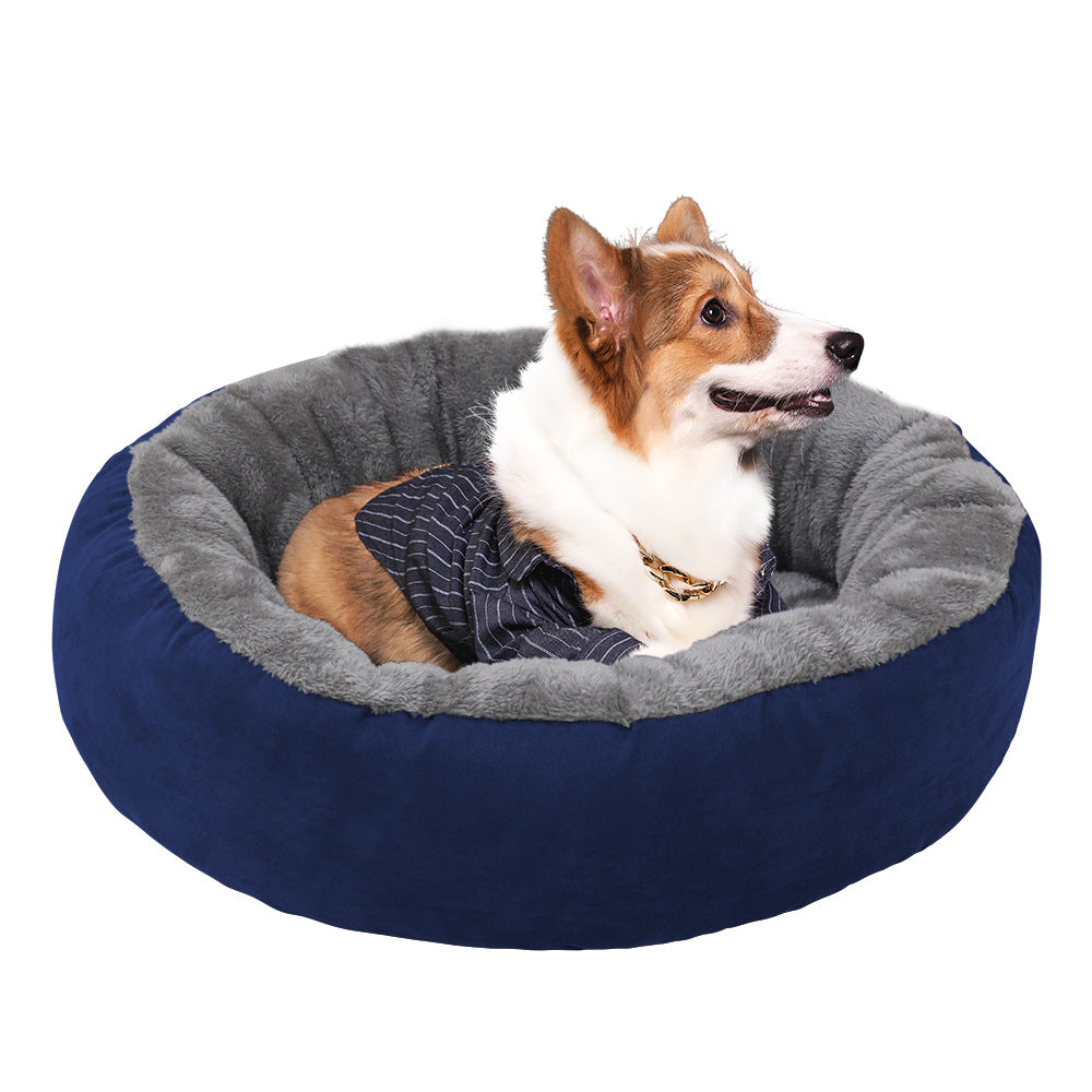 Deko Harrow Cat Bed Soft Padded Round Nesting Bed Durable Easy-Care Fabric