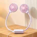 Women’s Portable Neck Fan Dual Vent Technology Rechargeable Lightweight Adjustable Speed