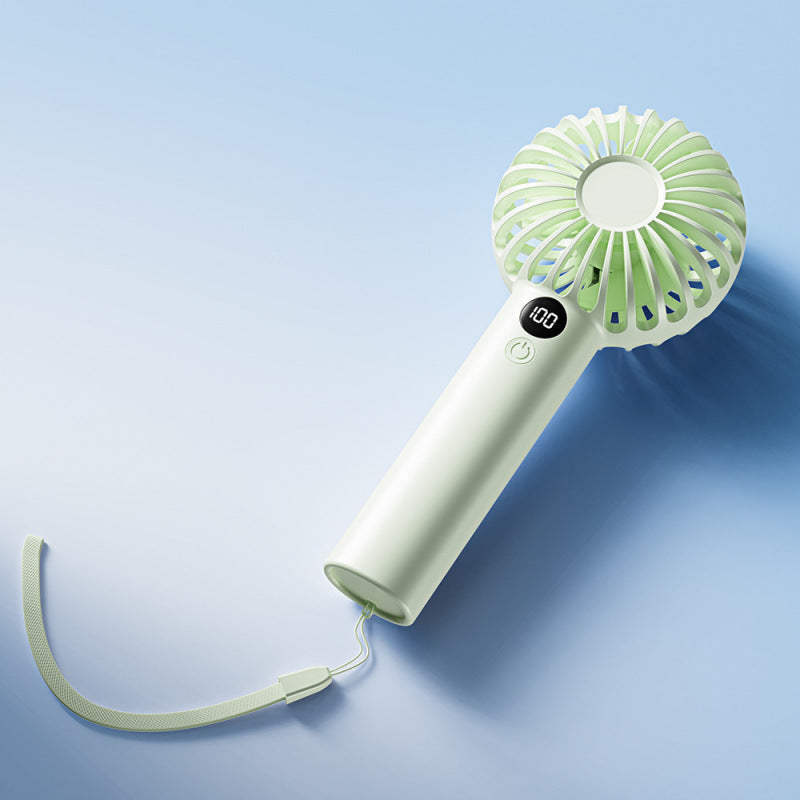 Portable Handheld Cooling Fan with LED Display Rechargeable Battery Lightweight Adjustable Speed