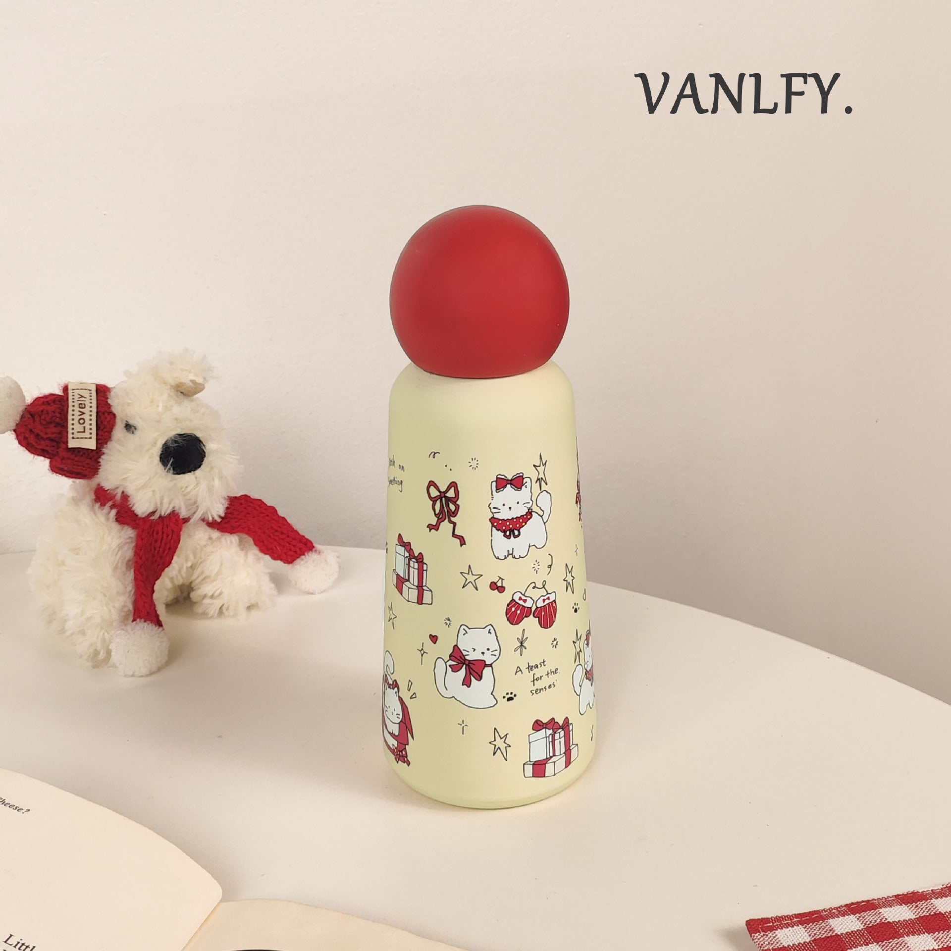 Insulated Water Bottle Double Wall Leak-Proof Lid Fruity Design Lightweight Reusable