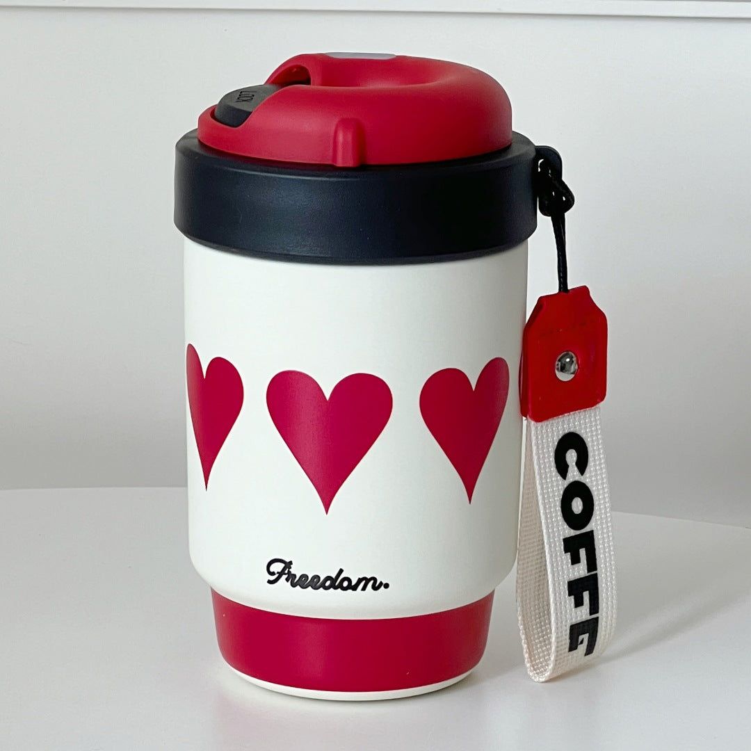 Women's Insulated Stainless Steel Coffee Cup with Leak-Proof Closure Practical Design