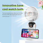 Portable Table Fan Battery Operated with LED Display and Multiple Speeds