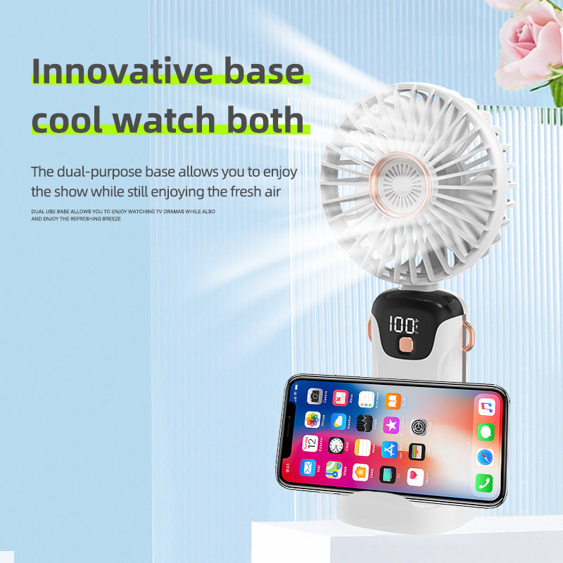 Portable Table Fan Battery Operated with LED Display and Multiple Speeds