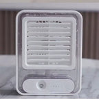 USB Personal Microclimate Cooler Compact Desk Fan with Transparent Water Tank and Adjustable Louver