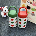 Insulated Ladies Drink Container With Leak-Proof Lid And Apple Design
