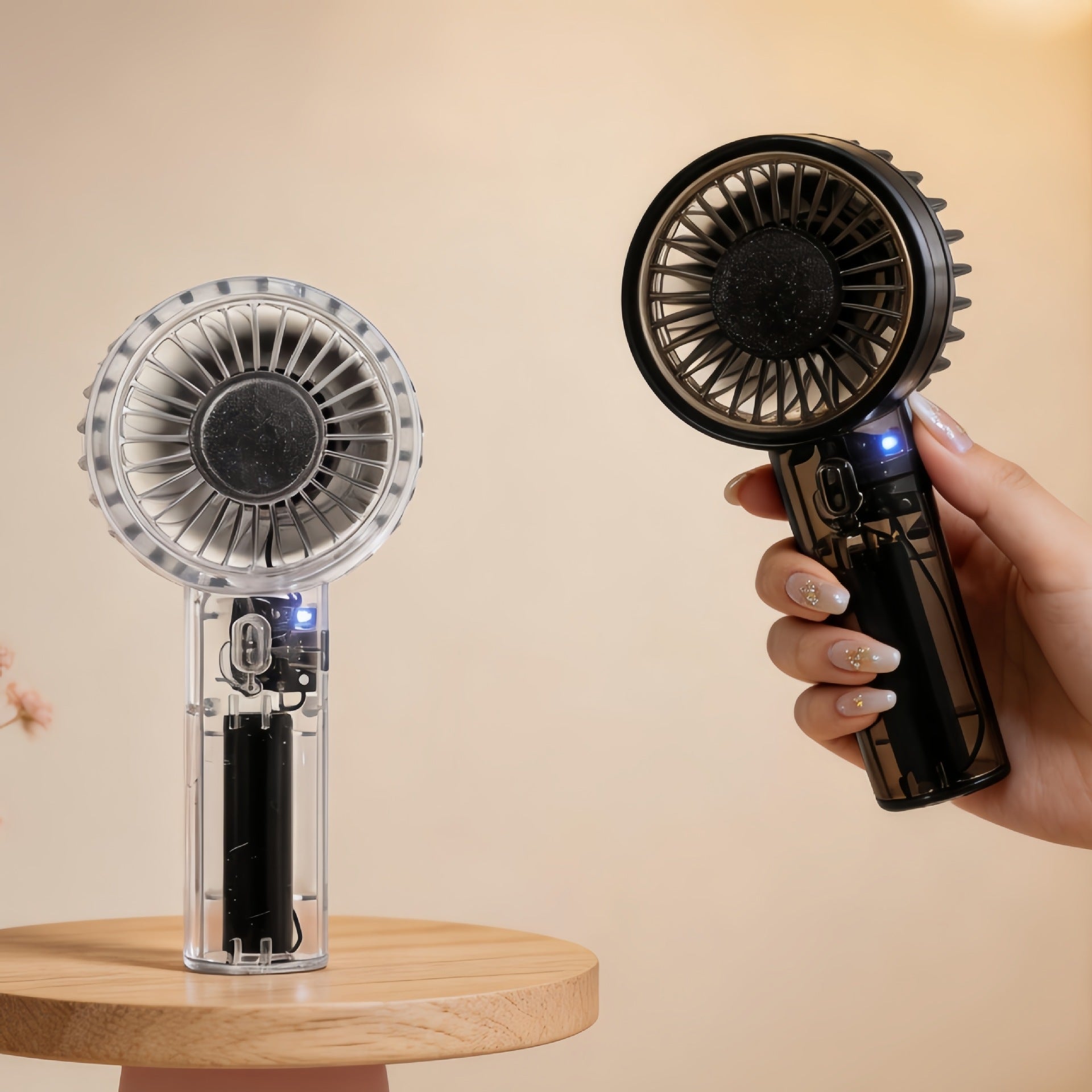 Portable USB Handheld Fan with Ergonomic Grip Lightweight Compact Personal Cooling Fan