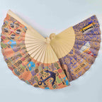 Ladies Handcrafted Wooden Fan Portuguese Motifs Stylish Accessory
