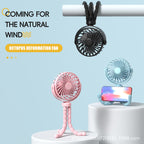 Portable USB Rechargechargeable Desk Fan with Flexible Legs Quiet Operation Compact Design