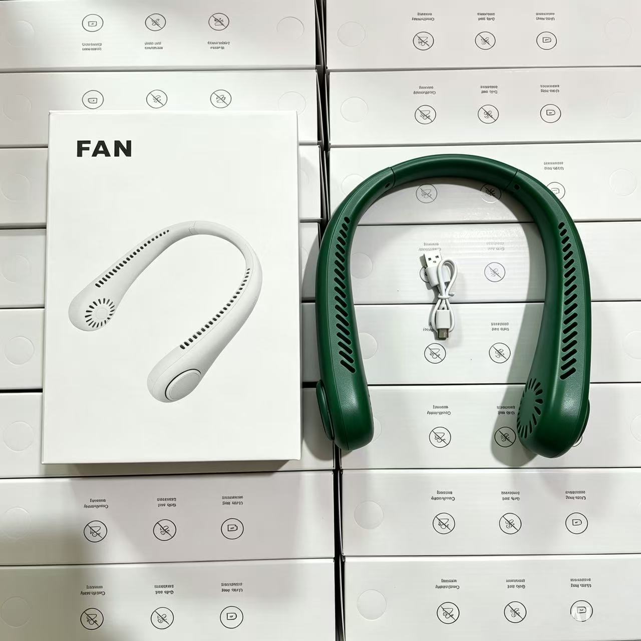 Women's Portable Neck Fan Rechargeable USB Quiet Adjustable Speed