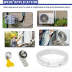 Universal Drain Hose Elbow Connector with Removable Plug and Stainless Steel Clamp