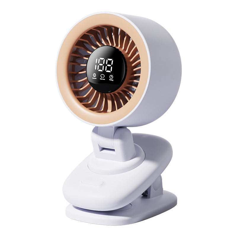 Adjustable Desktop Cooling Fan with 360-Degree Rotation and LED Display Portable Compact Desk Fan