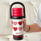 Ladies Insulated Water Bottle with Handle BPA-Free Plastic Hot Cold Drink Container