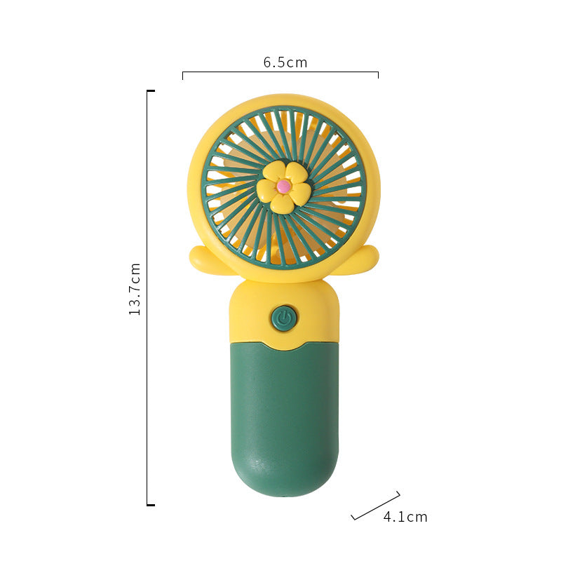 Portable Hand Fan for Women Lightweight Quiet Floral Design